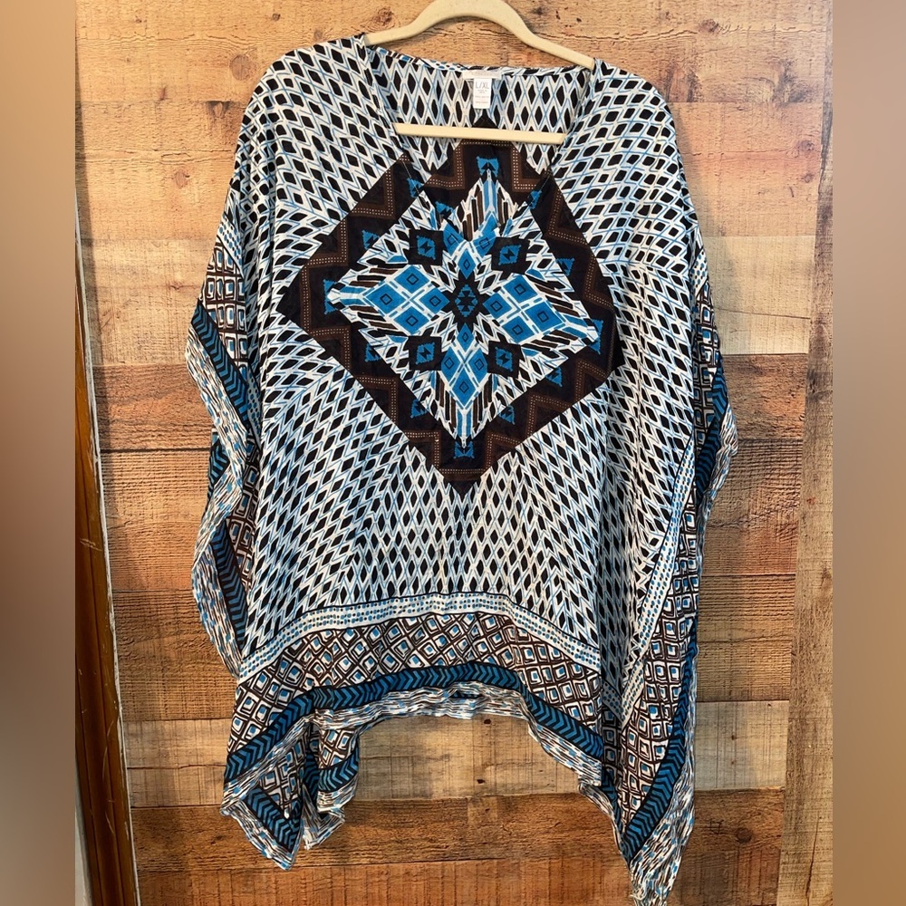 Chico's flowy poncho blouse - Picture 1 of 3